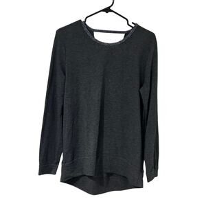 VICTORIA'S SECRET WRAP BACK LONG SLEEVE SHIRT HEATHER Small Loungewear